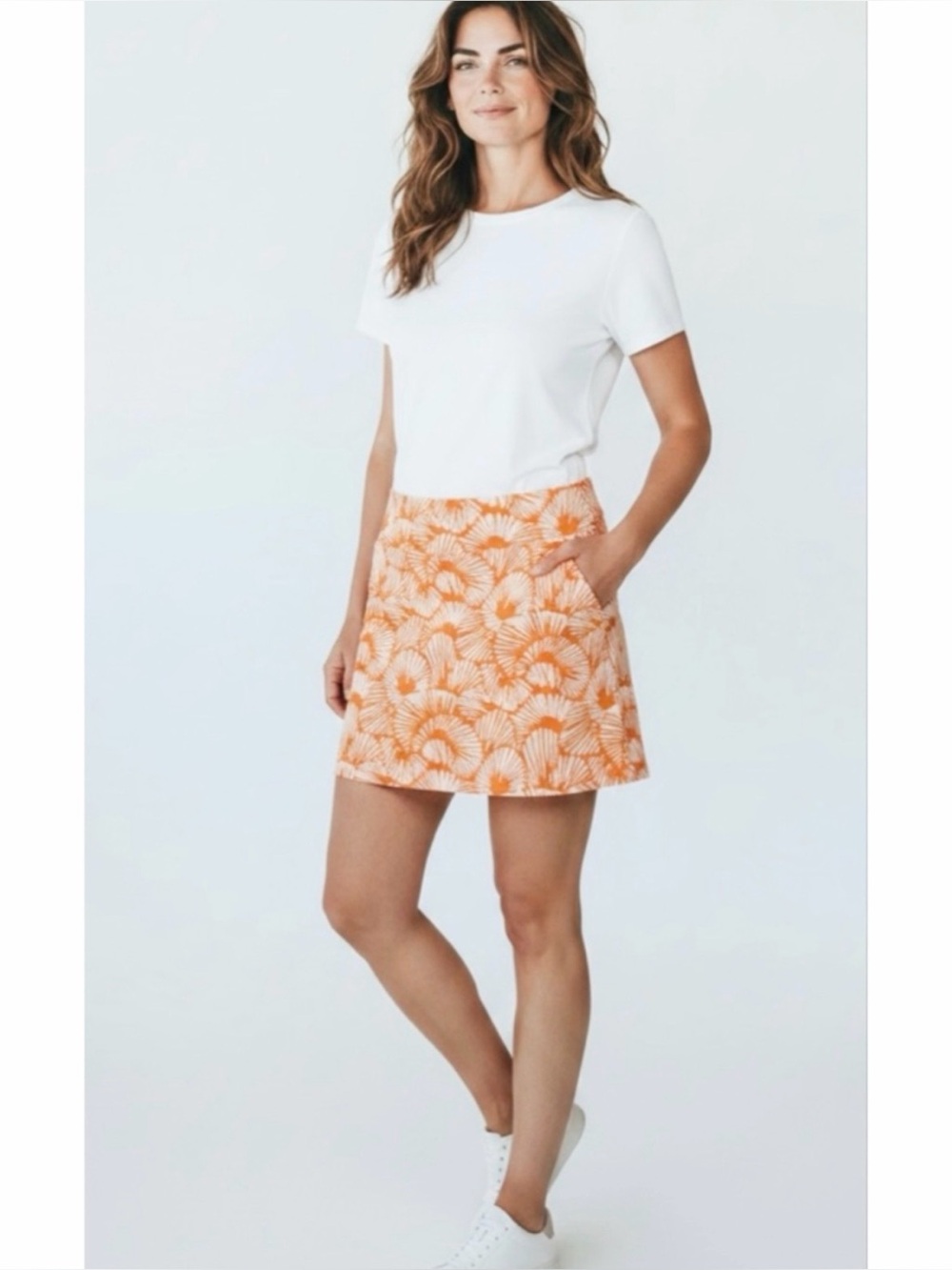 Tommy Bahama Golf Orange and White Floral Print Skort Sz XL - Picture 9 of 9